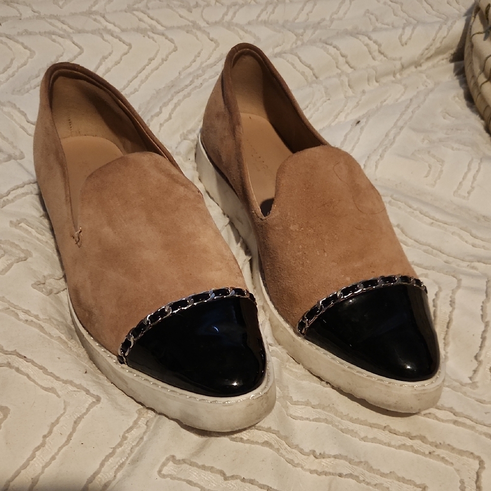 Karl Lagerfeld Tan and Black Slip-On Shoes